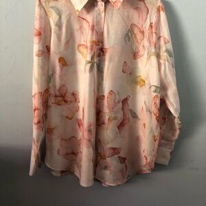 H&M Pink and White Floral Top